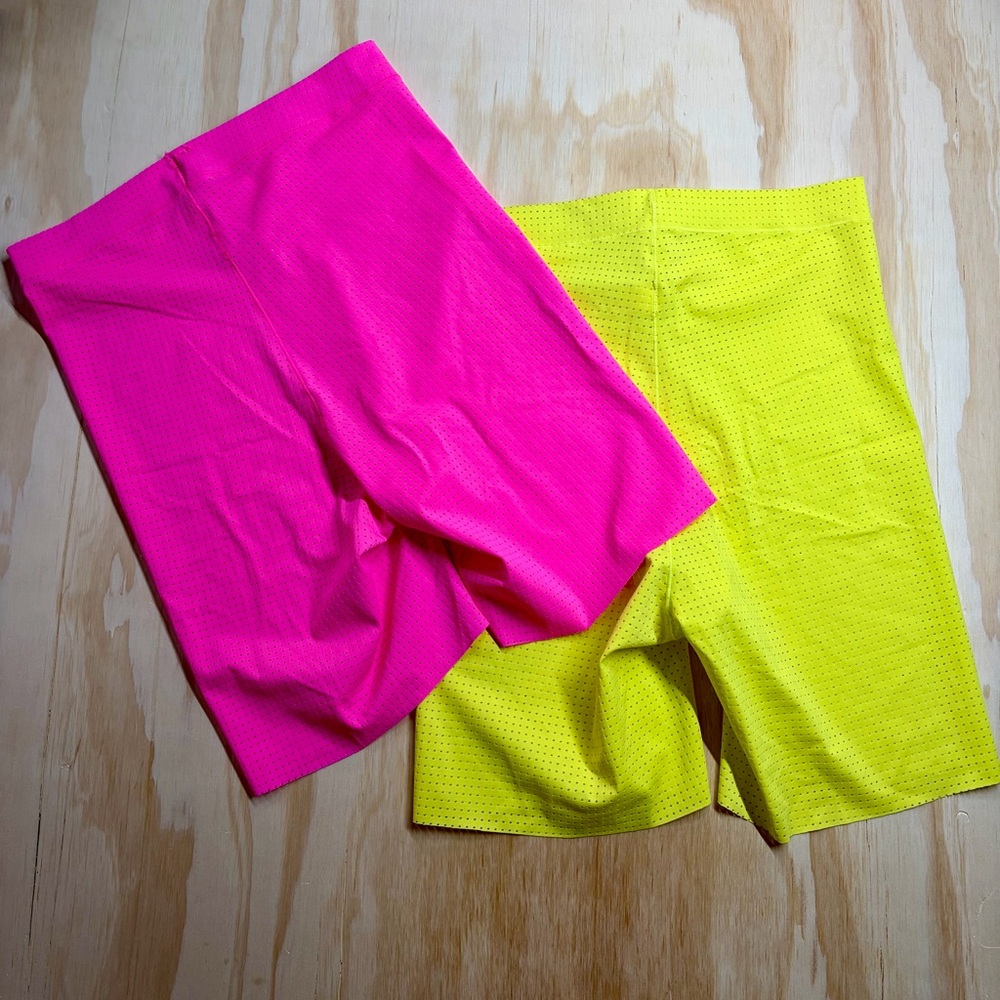 Spanx AirTime Perforated Bike Shorts Set of 2 - Small Neon AirTime collection